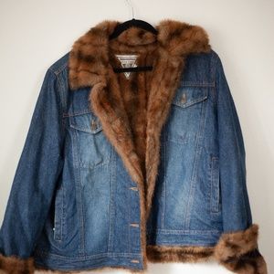 Marvin Richards 1x denim jacket with faux fur lining